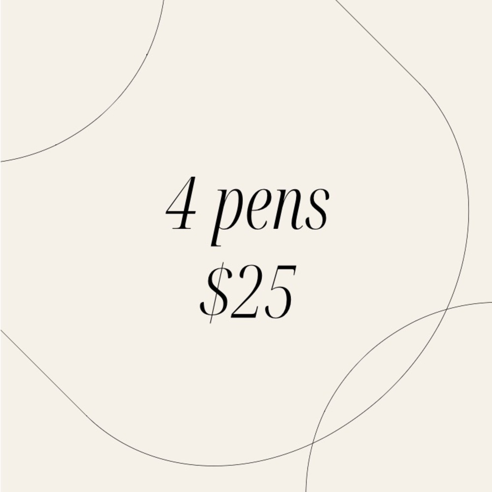 4 pens = $25